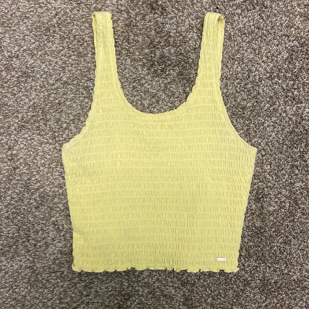 Hollister Yellow Smocked Tank Top